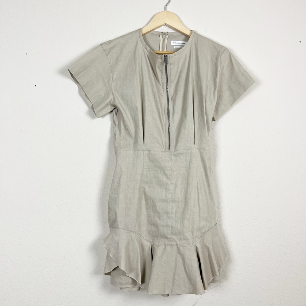 Isabel Marant Etoile Neit Ruffle Linen Mini Dress Size 40 - Picture 2 of 6
